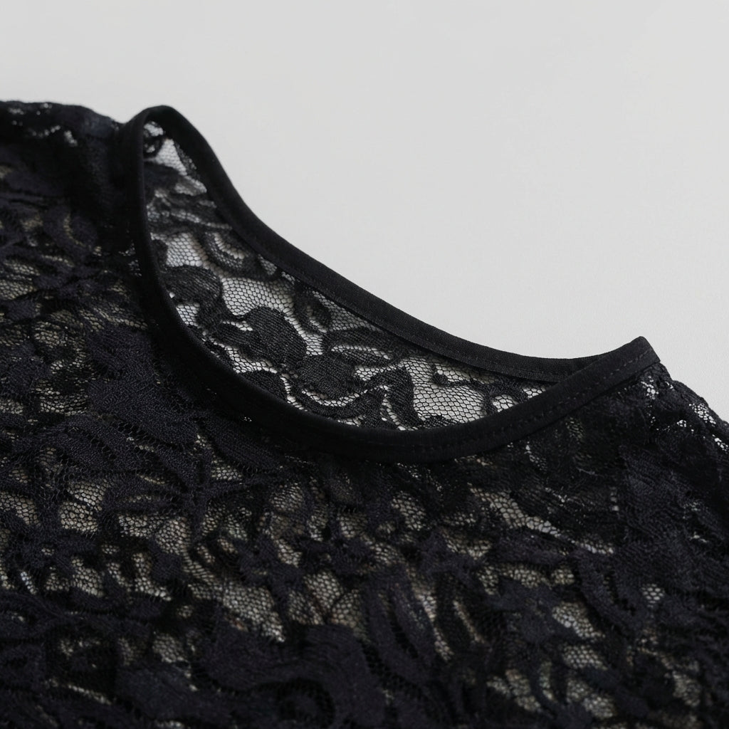 Playera Oversize Encaje Negro - JIMIN